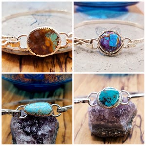 Handmade Turquoise and Sterling Cuff Bracelets, Various Sizes, Alternate Sizing Available