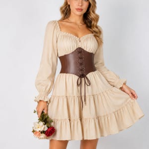 Brown Corset Dress - Etsy Brown Corset Dress - Etsy