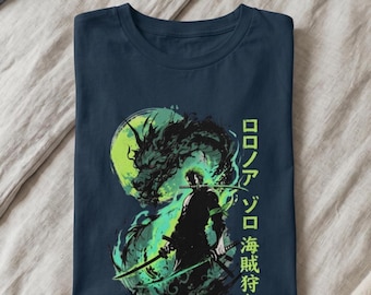 One Piece Zoro Organic Cotton T-Shirt – Dragon Aura Graphic Tee