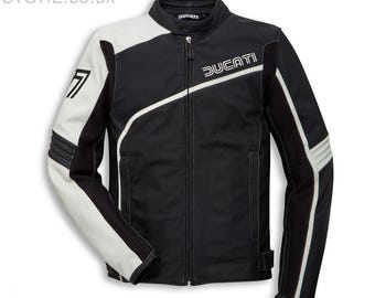 Ducati 77 Women's Cowhide Leather Jacket - Retro riding style for women jacket