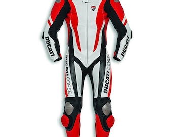 Ducati Corse K1 Racing-ställ – Professionell CE-nivå 2 bepansrad läder, heltäckande