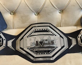 UFC BMF Replica Title Belt Championship Adult Size Brass Silver 2MM Leather