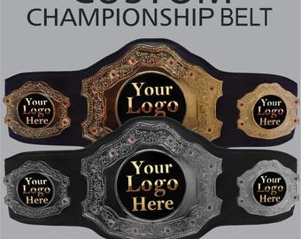 Custom Championship Belt Company Logo & Text on Metal Plate Best Gift