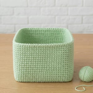 Patrón de cesta de ganchillo en PDF / Cesta rectangular de fácil almacenamiento para la decoración del hogar (Descarga instantánea)