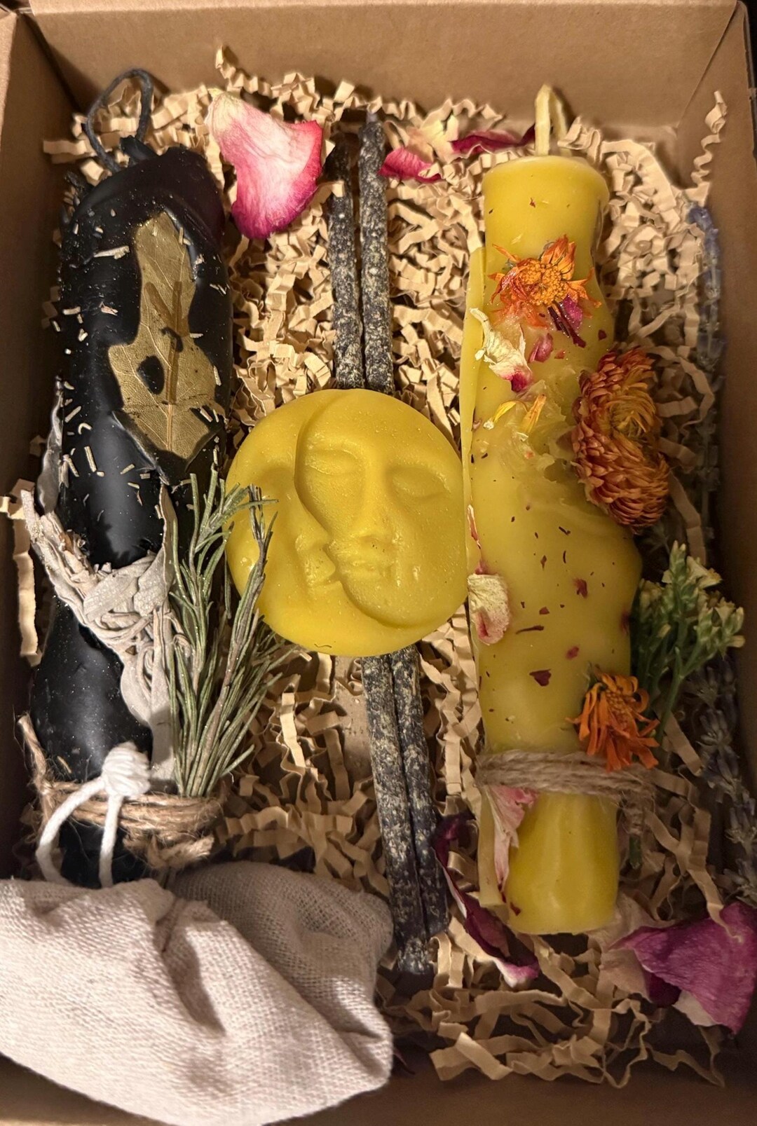 Protection and Rebirth Ritual Kit, Handmade Candles in Natural Wax With ...