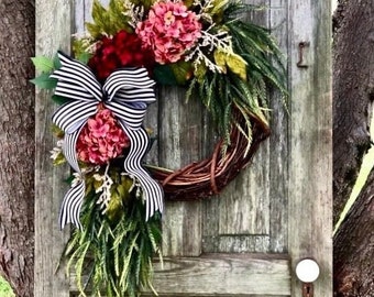 Shabby Chic Wreath, Modern Farmhouse Wreath, French Country Wreaths, Year Round Door Wreath, Elegant Wreath, Country Home Decor,