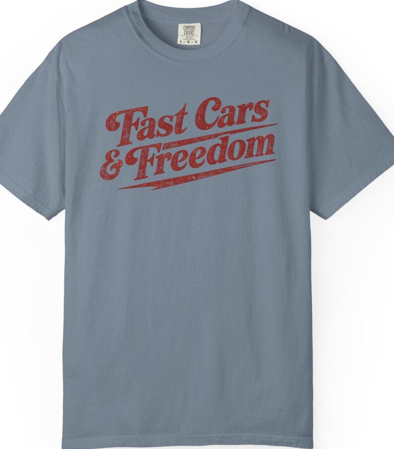 Schnelle Autos Freiheit Shirt, Vintage Racing T-Shirt, Retro Auto Show T-Shirt, Americana Grafik T-Shirt, Komfort Farben Stil Shirt, Geschenk für Auto Jungs Bild 6