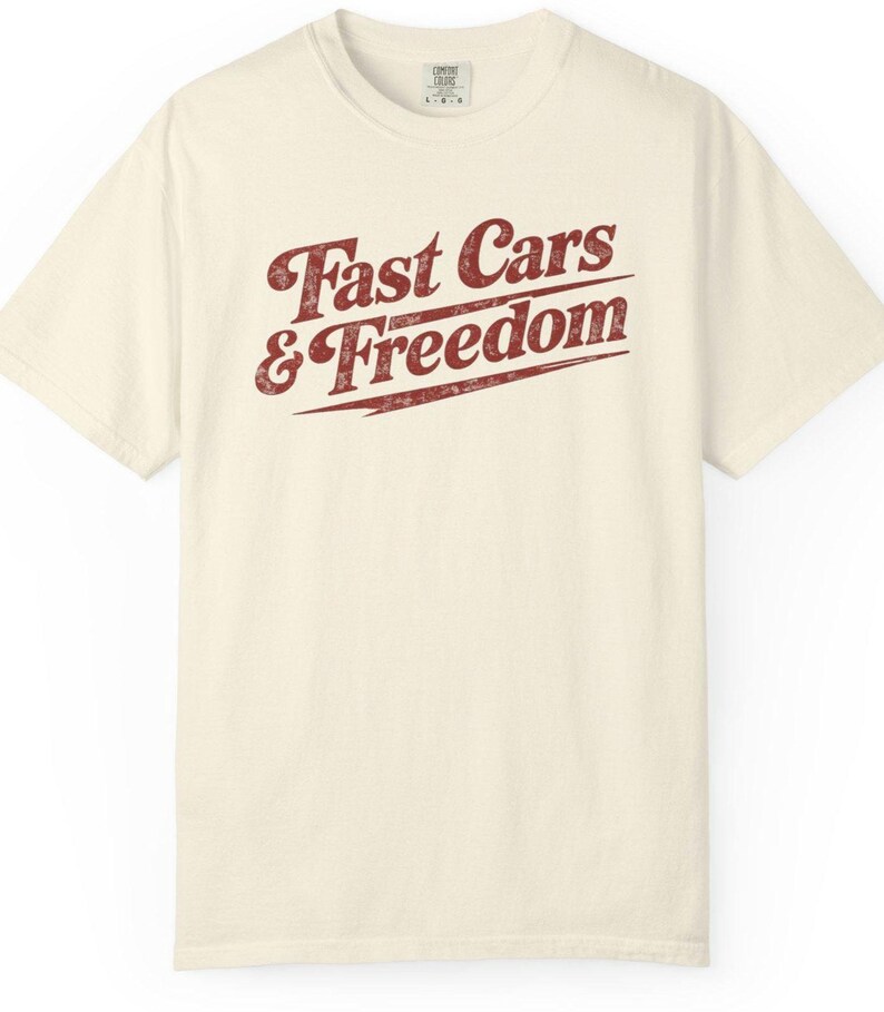 Schnelle Autos Freiheit Shirt, Vintage Racing T-Shirt, Retro Auto Show T-Shirt, Americana Grafik T-Shirt, Komfort Farben Stil Shirt, Geschenk für Auto Jungs Bild 4