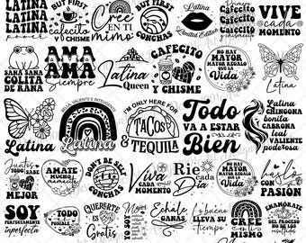 Latina Chingona Svg Png Bundle, Cafecito y Chisme Svg, Latina shirts Svg, Latina Motivational Quotes Svg, Funny Latina Svg Stickers Svg