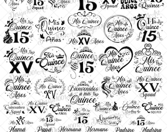 My Quince SVG PNG Design Bundle, My Quince Squad SVG, Quinceañera SVG, My Fifteen Years SVG, Latina Birthday SVG, Birthday Family Girl SVG