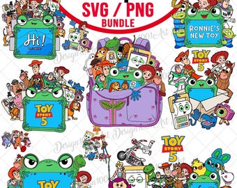 Cowboy Toy 5 Friends Svg Png Bundle, Space Ranger Toy Svg, Toy Family Birthday Svg, Toy Family Vacation Svg, Toy Squad Friends Svg