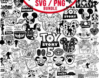 Cowboy Space Ranger Svg Png Line Art Bundle, Cartoon Toys Friends Svg, It's A Boy Story Birthday Silhouette Svg, Family Vacation Svg