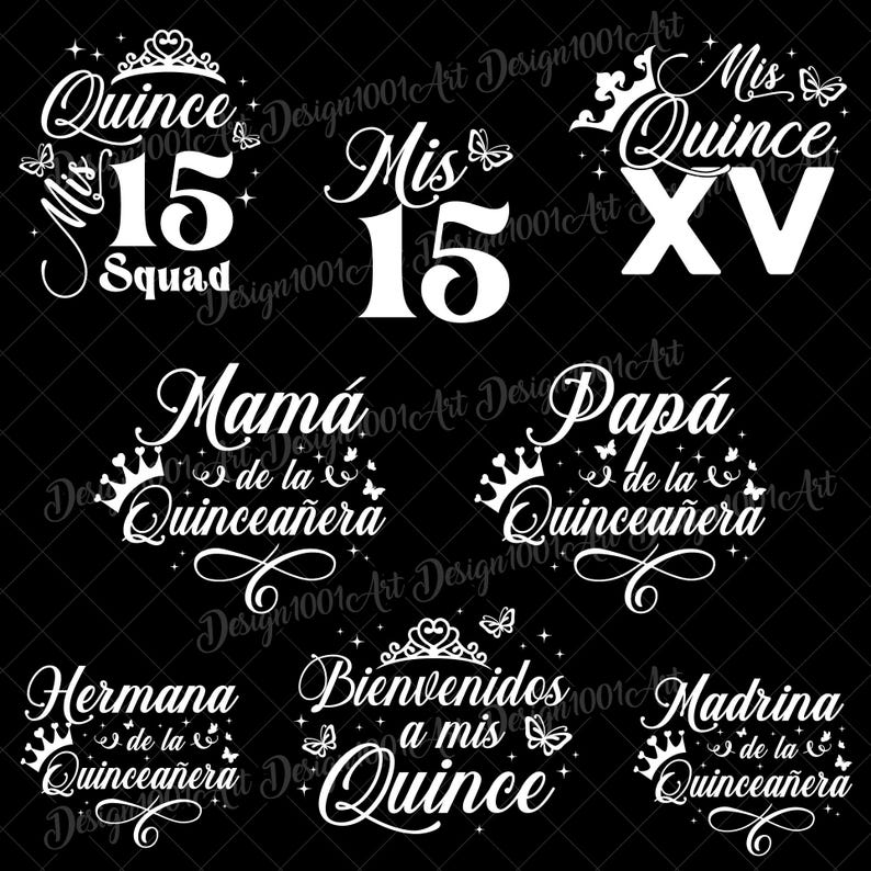 My Quince SVG PNG Design Bundle, My Quince Squad SVG, Quinceañera SVG, My Fifteen Years SVG, Latina Birthday SVG, Birthday Family Girl SVG image 4