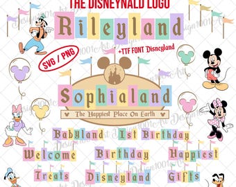 Customizable Magical Kingdom Alphabet Svg Png Ttf Bundle, Family Birthday Decoration Svg, Family Trip Svg, Customize Alphabet Blocks Font