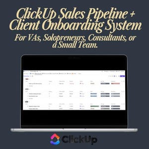 ClickUp Client Operations System / Pipeline di vendita + CRM + Onboarding + Work Hub / Template per assistenti virtuali, OBM e freelance (download digitale)