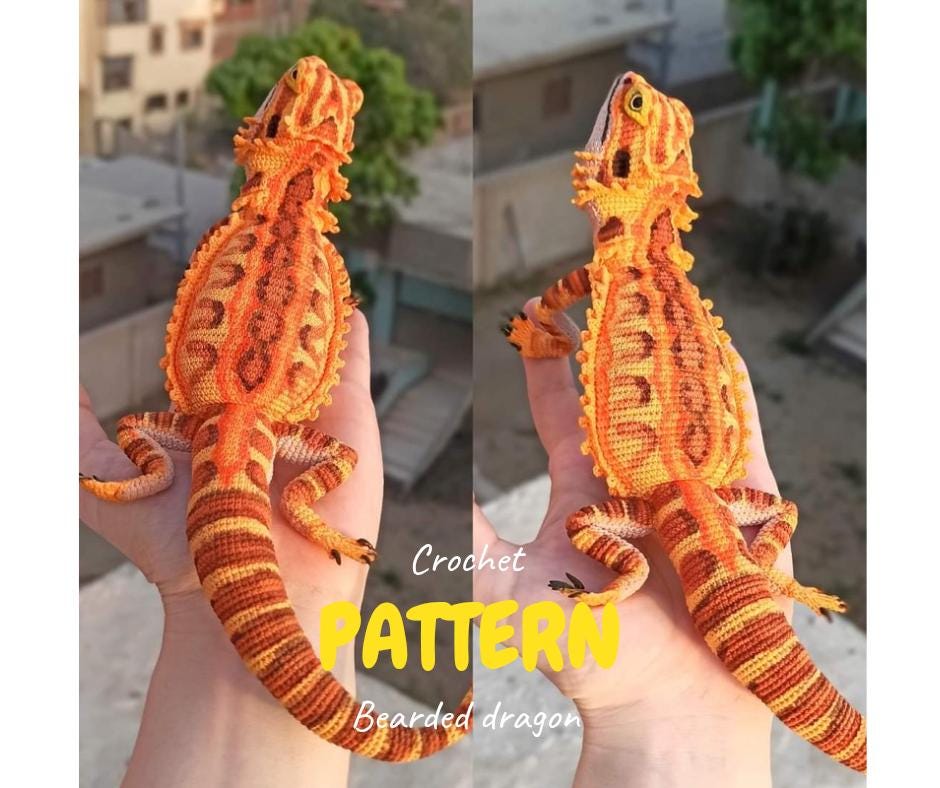 16 Bearded Dragon Crochet Patterns for Reptile Lovers, Gifts, and Plush Decor 11 Bearded dragon crochet