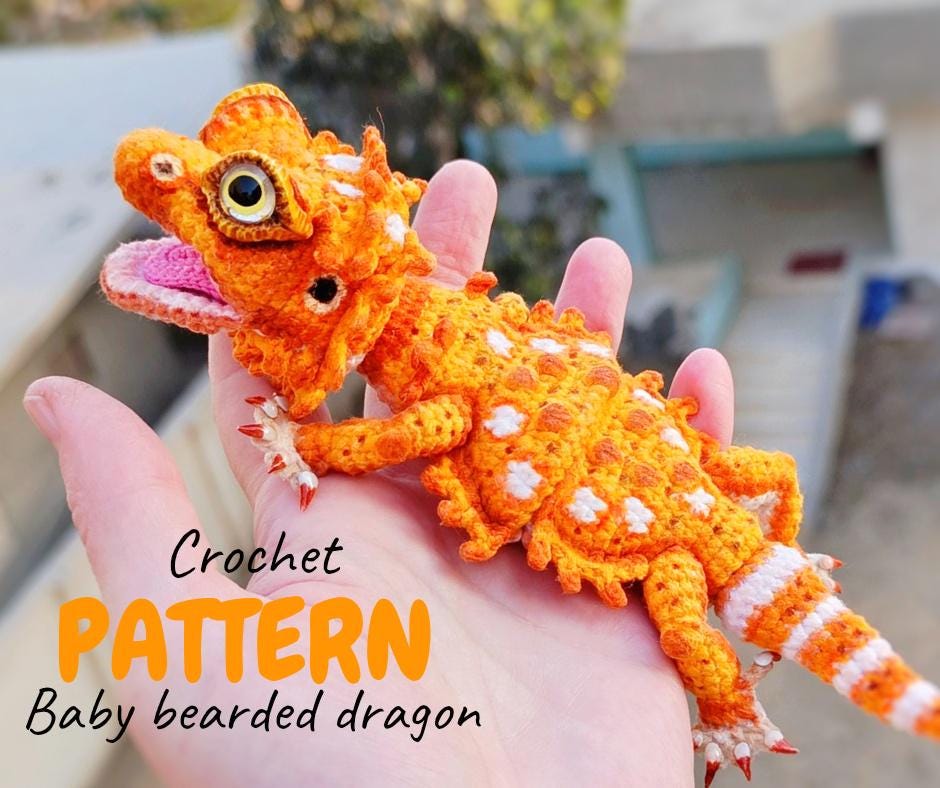 30 Bearded Dragon Crochet Patterns for Reptile Lovers, Gifts, and Plush Decor 12 Cute Bearded Dragon Amigurumi Pattern