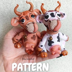 Cow crochet pattern, amigurumi bull.