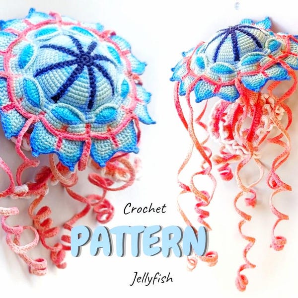 JELLYFISH Floscula Promethea crochet pattern, NO SEWING, marine life, sea creatures, pdf files by TotaKsusha Kseniya Abdullina