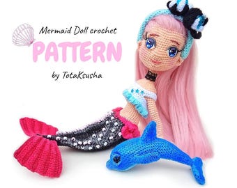 Mermaid black tail with dolphin