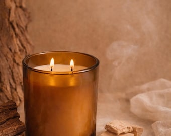 Sacred Ember Candle | Cedarwood Sandalwood Amber | Warm Masculine Scent, Coconut Soy Blend