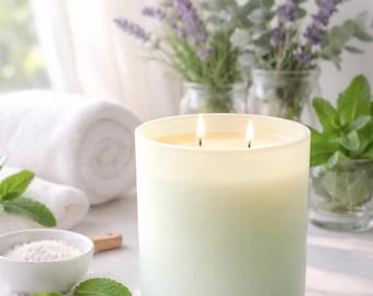 Peace Candle | Lavender Eucalyptus Mint | Coconut Soy Wax | Double Wick (55+ Hour Burn)