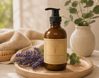 Peace Body Lotion, Lavender Eucalyptus Mint, Nourishing Botanical Moisturizer