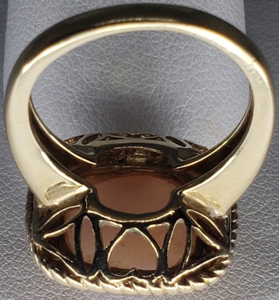 Vintage 14K Gold Rose Quartz Ring - image 5
