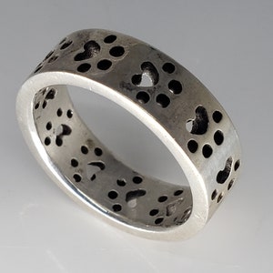 Unique Sterling Silver Paw Ring Cat Dog