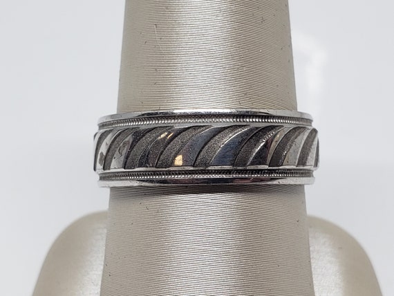 Men's Sterling Silver Band Ring - image 1
