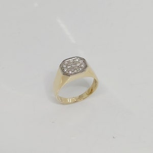 Vintage Men&#39;s 18K Gold Diamond Ring
