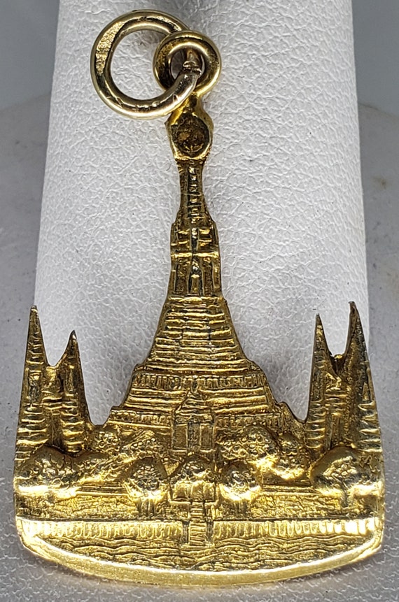 Wonderful 18K Gold Temple Pendant Thailand