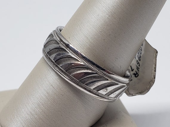 Men's Sterling Silver Band Ring - image 3