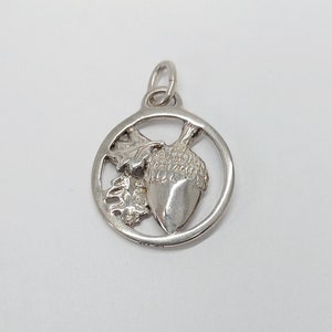 Sterling Silver Acorn Oak Tree Pendant