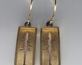 California Redwood Tree 14K Earrings Santa Cruz