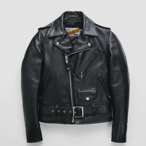 Schott Perfecto One Star Leather Jacket, Genuine leather Motorcycle Jacket, Custom Fit Premium Biker Jacket, Classic Black Leather Coat