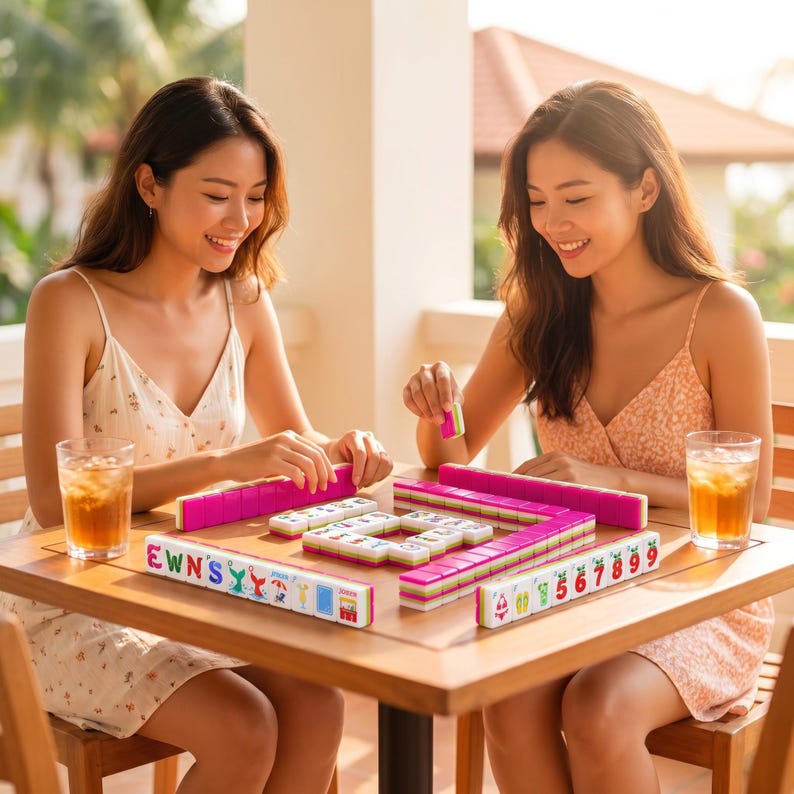 Beach Theme American Mahjong Set | Coastal Summer Game Tiles (160-166 Tiles) image 2