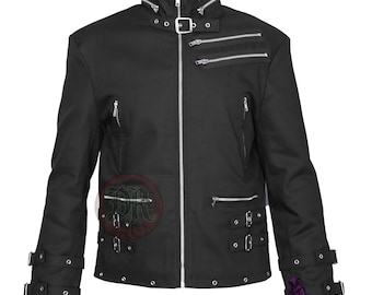 Unisex gotische zwarte jas | Punkrockjas met rits en gesp | Alternatieve mode, techwear, cyberpunk bovenkleding