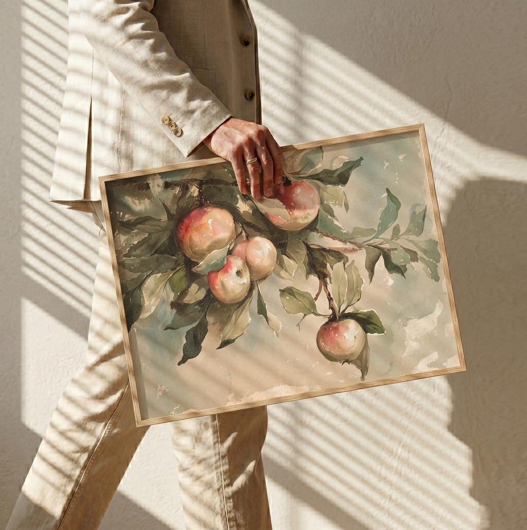 Vintage Apple Tree Framed Print | Rustic Farmhouse Kitchen Decor ...