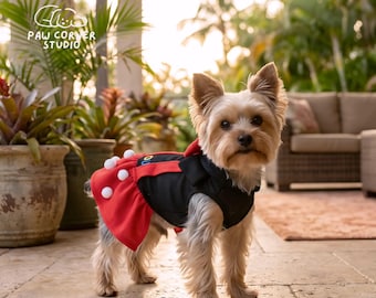 Dog Princess Dress | Breathable Mesh Dog Costume Bow Pom Pom | Mouse Dog Outfit | Small Dog Summer Dress XS to XL