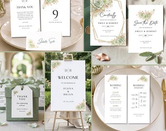 Wedding Planning Template, Canva Wedding Suite Templates, Sage Green Bundle, Digital Download.