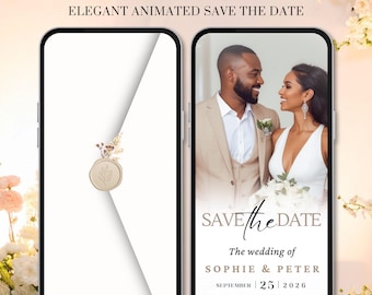 Video digitale "Save the Date", invito di matrimonio, invito per dispositivi mobili, modello Canva (download digitale)