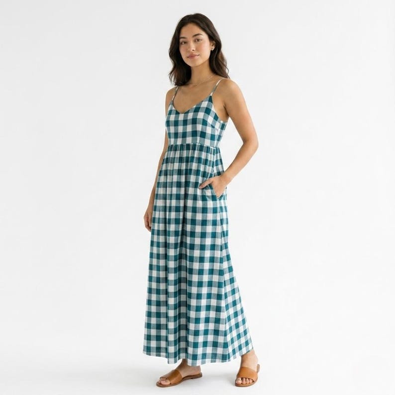 Maxi Summer Dress Sewing Pattern PDF, Gathered Sundress V Neck XS to ...