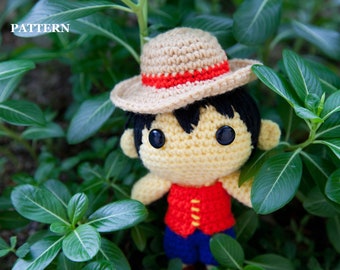 PATTERN - Luffy - Amigurumi crochet pattern (PDF File)