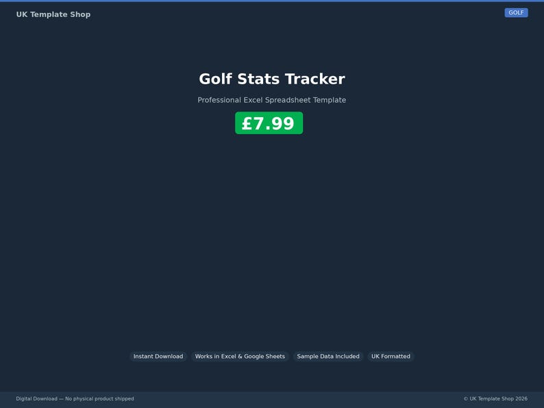 Golf Stats Tracker | Excel Spreadsheet Digital Download - Etsy