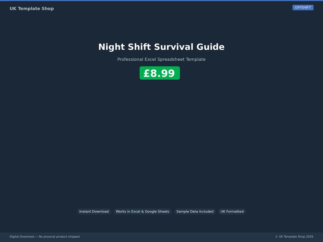 Night Shift Survival Guide | Excel Spreadsheet Digital Download - Etsy