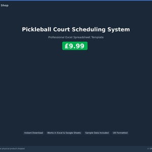 Pickleball Spielfeld Spielplan | Excel Tabelle Digitaler Download