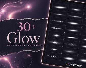 Más de 30 pinceles de brillo para Procreate | Paquete de pinceles de brillo neón claro | Conjunto de pinceles para Procreate | Kit de herramientas para tatuajes de Procreate | Descarga instantánea