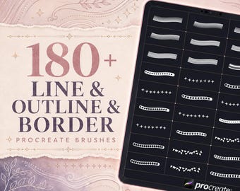 Más de 180 pinceles de contorno para Procreate | Paquete de pinceles de dibujo | Conjunto de pinceles para Procreate | Kit de herramientas para tatuajes de Procreate | Descarga instantánea