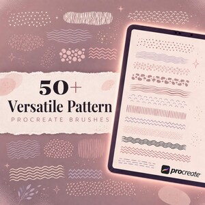 50+ mångsidiga mönsterpenslar för Procreate | Sömlöst penselpaket | Procreate-penselset | Procreate-tatueringsverktygssats | Direktnedladdning